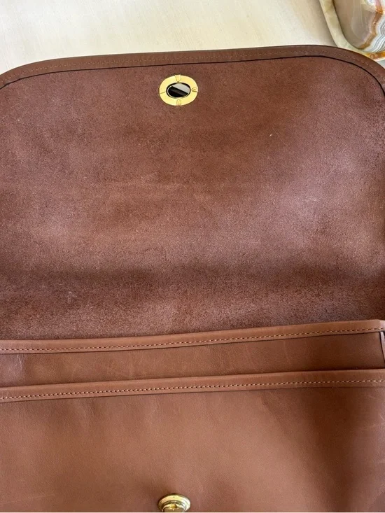 Coach Brown Leather Crossbody with Gold-Tone Turnlock - Picture 4 of 11